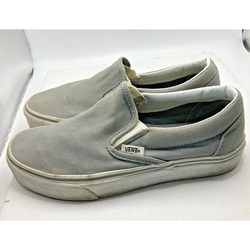 Vans Classic Slip-On's Gray Size Men’s 5 Women's 6.5 Skater Casual Comfortable
